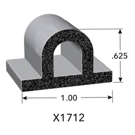 Seal, EPDM Rubber, Black, 250 ft L MPN:X1712HT-250