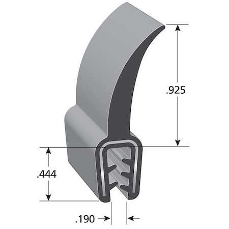 Black Vinyl Seal 100 ft L, 1 3/8 in H MPN:DD1201-100