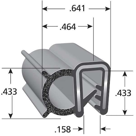 Black Vinyl Seal 100 ft. L, 0.641