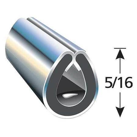 Black Vinyl Edge Guard 25 ft L, 5/16 in H MPN:EGB-25