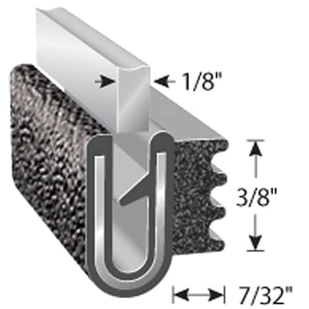 Trim Seal, 250 ft L, Black, PVC, 9/32 in W MPN:113B100B3X1/8E-250