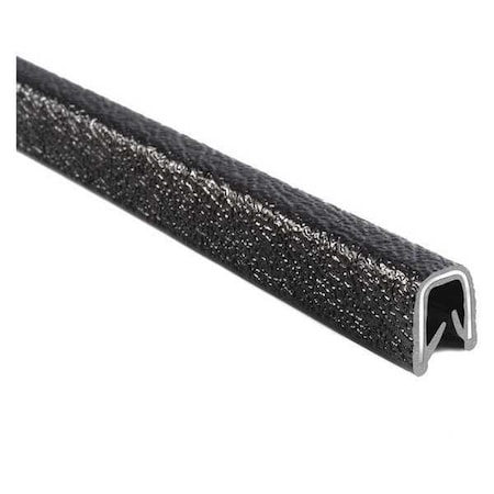 Edge Trim, PVC, Aluminum, 25 ft Length, 3/8 in Overall Width, Style: Edge Trim with Dual Grip Tongue MPN:1600B3-317-25