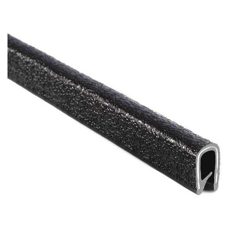Edge Trim, PVC, Metal, 25 ft Length, 3/8 in Overall Width, Style: Edge Trim with Single Grip Tongue MPN:1645SB3-338-25