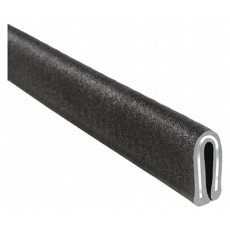 Edge Trim, PVC, Aluminum, 25 ft Length, 5/16 in Overall Width, Style: Rubber Look MPN:2200SB7X1/16-25