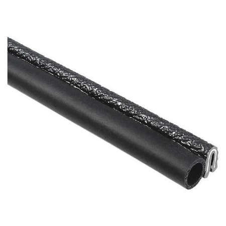 Trim Seal, EPDM, 25 ft Length, 9/16 in Overall Width, Style: Trim with a Top Bulb MPN:3062B3X1/32A-25