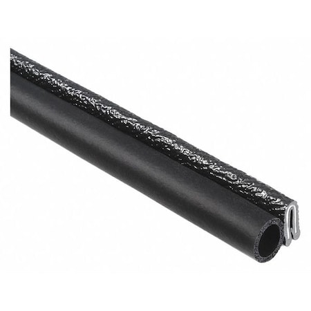 Trim Seal, EPDM, 25 ft Length, 9/16 in Overall Width, Style: Trim with a Top Bulb MPN:3062B3X1/64A-25
