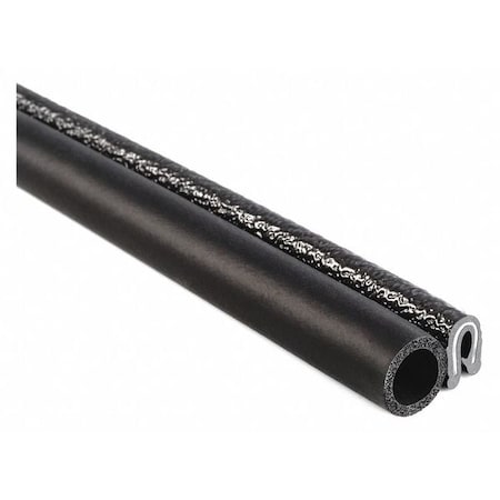 Trim Seal, EPDM, 100 ft Length, 11/16 in Overall Width, Style: Trim with a Top Bulb MPN:4062B3X1/16A-100