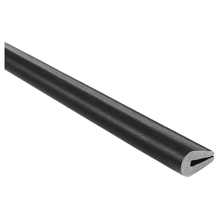 Rubber Edge Trim, 100ft L, Black, 1/4in W MPN:X1011-100