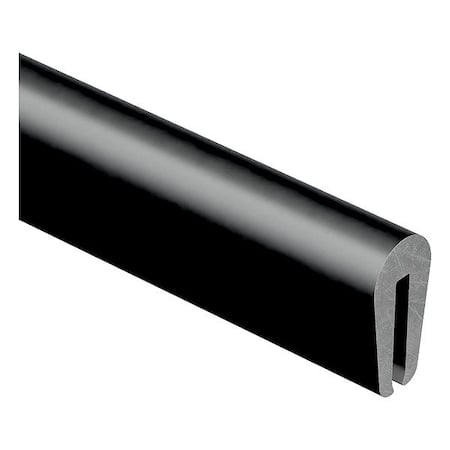 Rubber Edge Trim, 25ft L, Black, 1/4 in W MPN:X1011-25