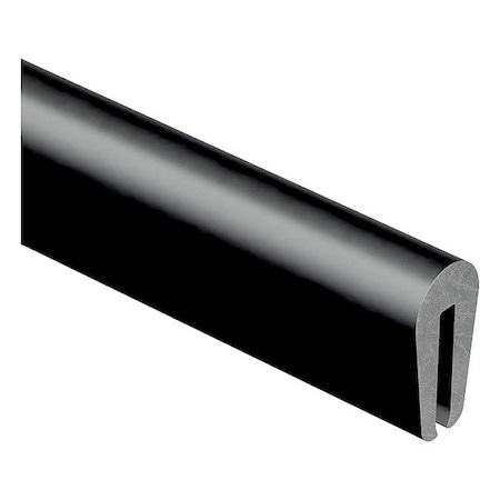 Rubber Edge Trim, 50ft L, Black, 1/4 in W MPN:X1011-50