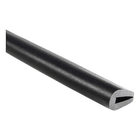 Rubber Edge Trim, 50ft L, Black, 3/8 in W MPN:X1012-50