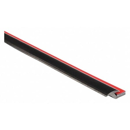 Edge Trim, EPDM, 25 ft Length, Adhesive, Foam Acrylic Backing, 35/64 in Overall Width MPN:X1663BT-25