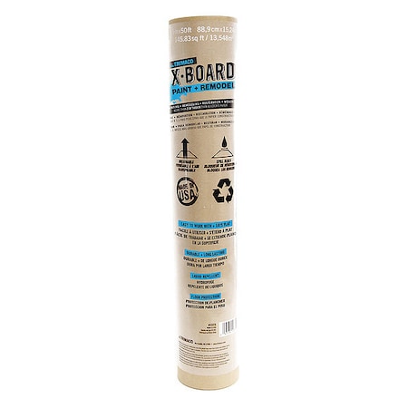 Floor Protection, 35 in W x 50 ft L, 22 mil, Paperboard, Brown, Non-Adhesive MPN:12375