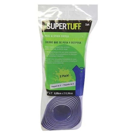 Self-Adhesive Zipper, Blue, 2-3/4