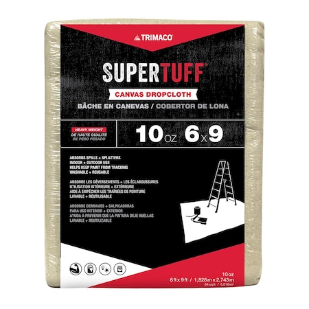 Drop Cloth, 32 mil, Cotton Canvas, 9 ft L MPN:51129