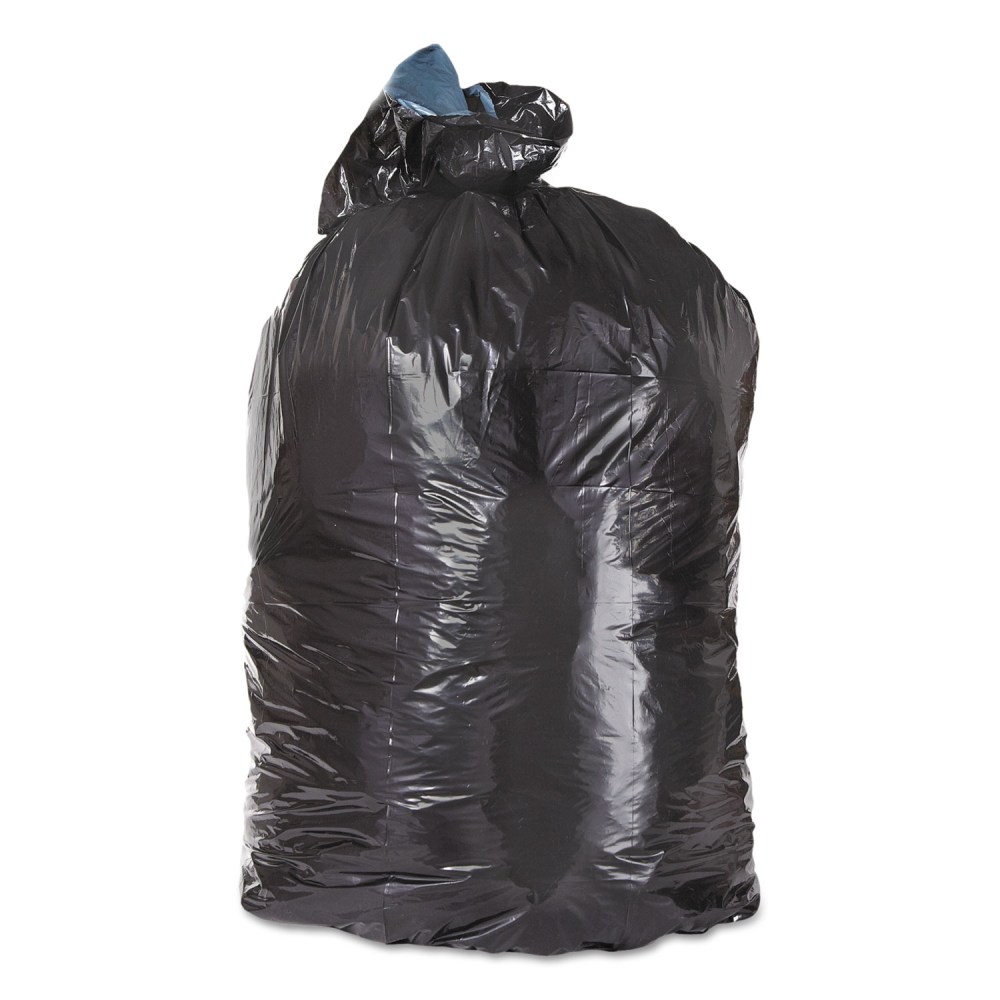 Trinity Plastics Low-Density Can Liners, 10 gal, 1 mil, 24in x 23in, Black, Flat Pack, 500/Carton MPN:100392