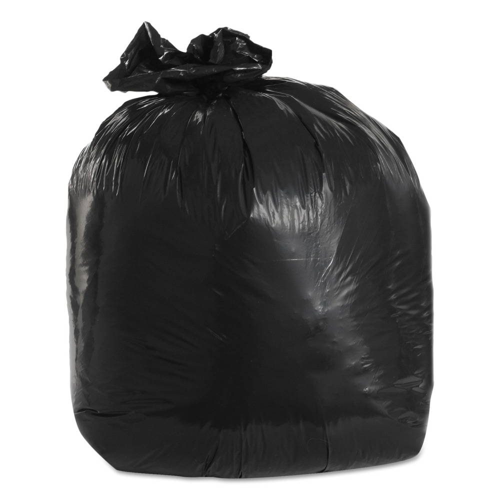 Trinity Plastics Low-Density Can Liners, 20 gal, 1.25 mil, 30in x 36in, Black, Flat Pack, 100/Carton MPN:100446