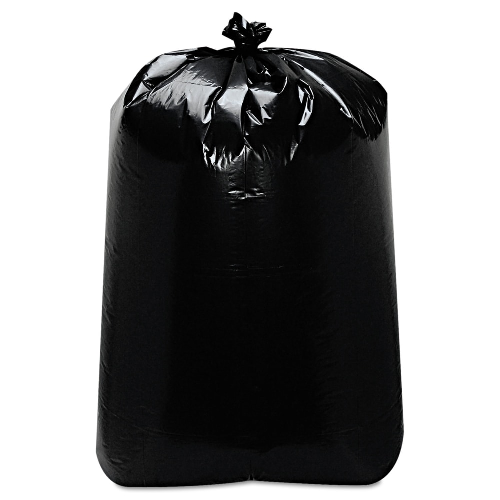 Trinity Plastics Low-Density Can Liners, 60 gal, 1.6 mil, 22in x 58in, Black, Flat Pack, 100/Carton MPN:100482