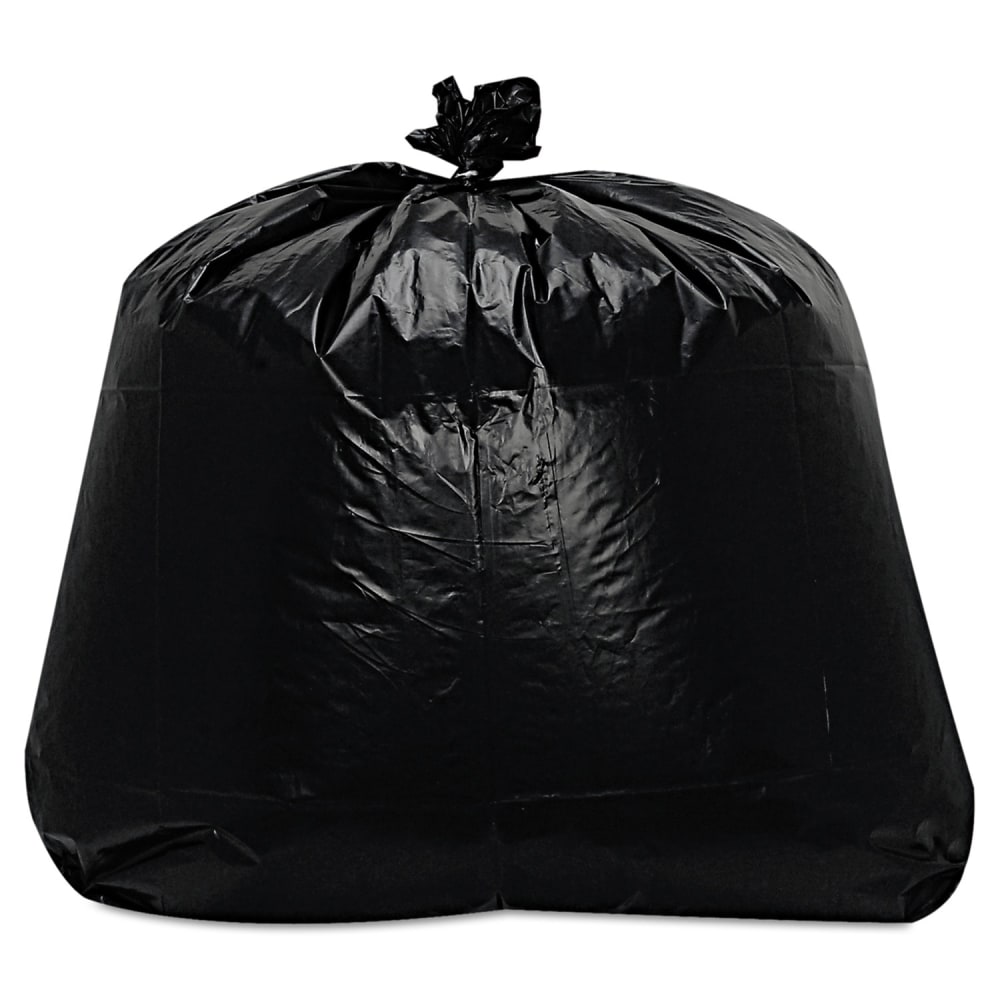 Trinity Plastics Low-Density Can Liners, 56 gal, 1.6 mil, 43in x 47in, Black, Flat Pack, 100/Carton MPN:100584