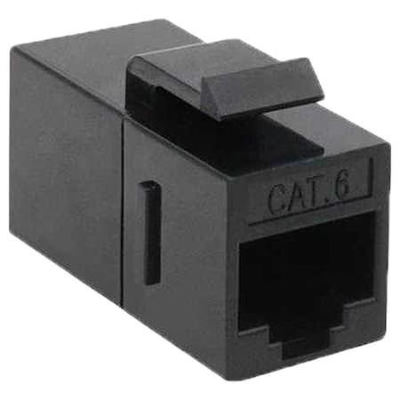 CAT6 Coupler, Black, Unshielded, 8 Contacts MPN:CAT6-CPL-BK
