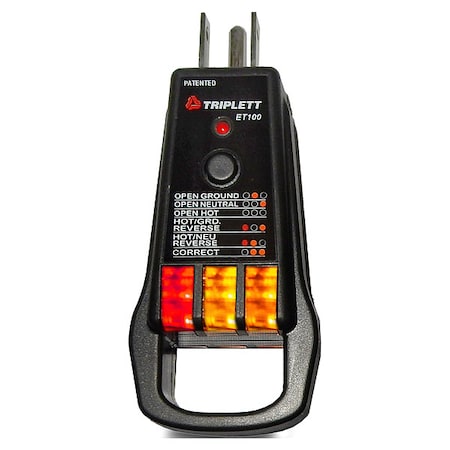Receptacle Tester, GFCI, 110 to 125V AC MPN:ET100