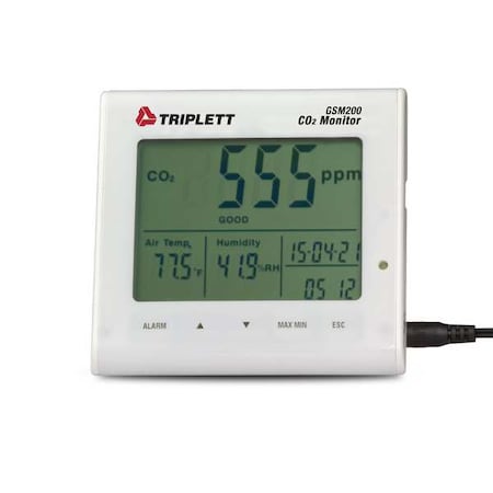 CO2 Monitor, 23 F to 122 F, LCD MPN:GSM200