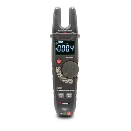 Jaw Clamp Meter, LED, 200 A A, 0.6 in (15 mm) Jaw Capacity, CAT IV 600V Safety Rating MPN:CM200