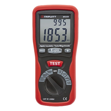 Insulation Tester, 1 mA, LCD w/ Backlight MPN:MG430-NIST