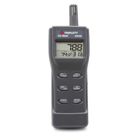 CO2 Meter, 14 F to 140 F, LCD MPN:GSM400