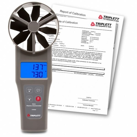 Anemometer, 40 to 5, 900fpm, -4 to 140F MPN:CFM400-NIST