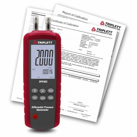 Manometer with NIST MPN:DPR302-NIST