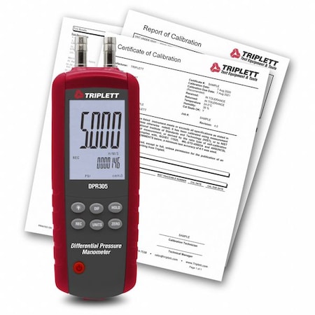 Manometer with NIST MPN:DPR305-NIST