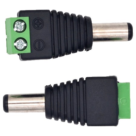 Male DC Plug to Terminal Block, PK10 MPN:TBMB-10PK