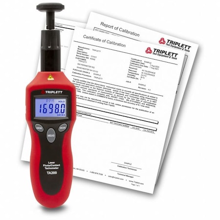 Tachometer, +/-0.05% RPM Acc, LCD MPN:TA200-NIST