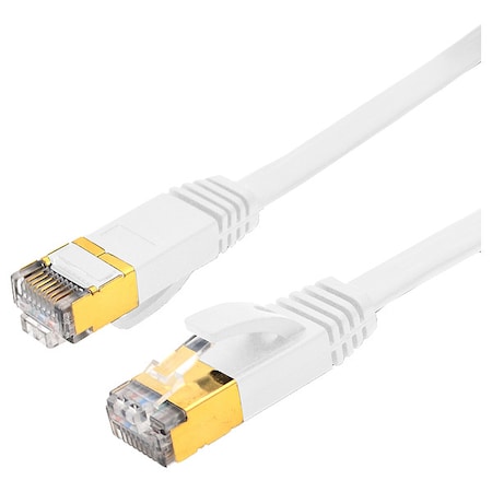 Patch Cable, Flat, PVC, RJ45, Booted, 10 GBps MPN:CAT7FL-75WH