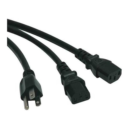 Power Cord, 5-15P to C13, Y Splitter, 6ft MPN:P006-006-2