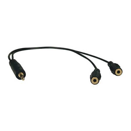 Audio Cable, Mini, 3.5mm, Y Split, M/2xF, 1ft MPN:P313-001