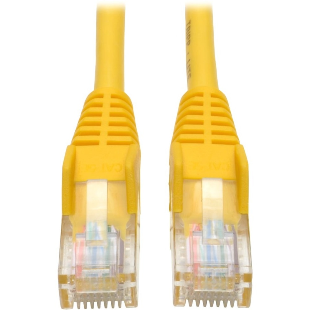 Eaton Tripp Lite Series Cat5e 350 MHz Snagless Molded (UTP) Ethernet Cable (RJ45 M/M), PoE - Yellow, 15 ft. (4.57 m) - N001015YW MPN:N001-015-YW