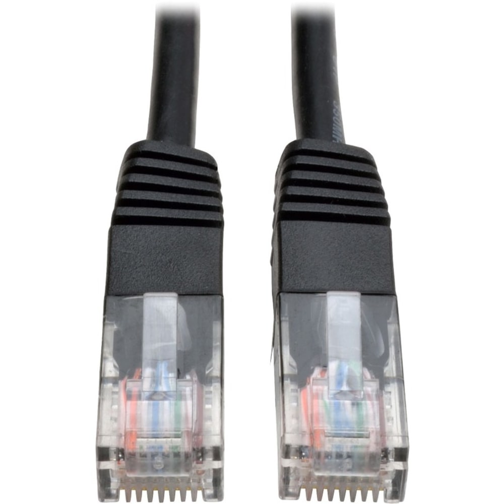 Eaton Tripp Lite Series Cat5e 350 MHz Molded (UTP) Ethernet Cable (RJ45 M/M), PoE - Black, 1 ft. (0.31 m) - N002001BK MPN:N002-001-BK