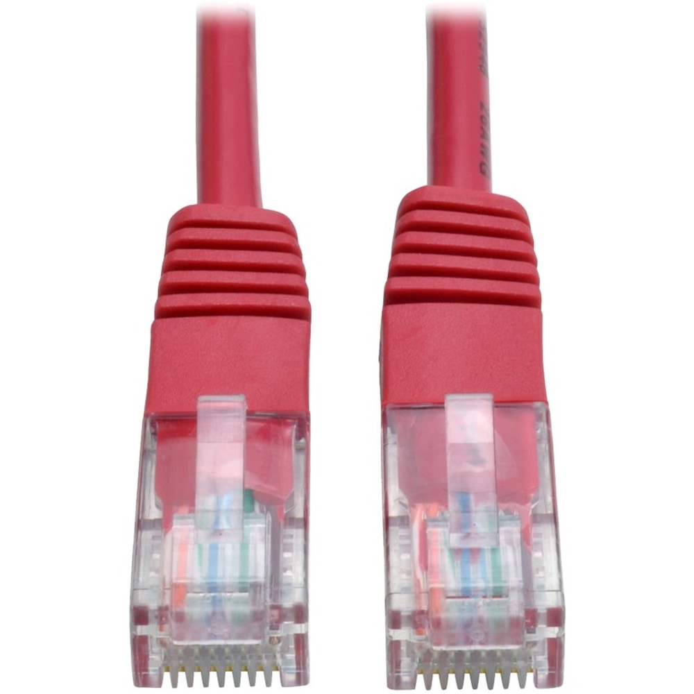 Eaton Tripp Lite Series Cat5e 350 MHz Molded (UTP) Ethernet Cable (RJ45 M/M), PoE - Red, 10 ft. (3.05 m) - N002010RD MPN:N002-010-RD