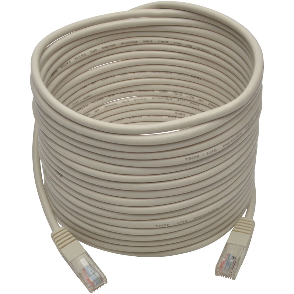 Eaton Tripp Lite Series Cat5e 350 MHz Molded (UTP) Ethernet Cable (RJ45 M/M), PoE - White, 25 ft. (7.62 m) - N002025WH MPN:N002-025-WH