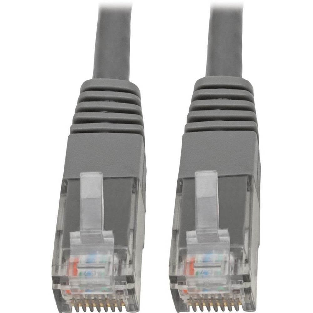 Tripp Lite Cat6 Cat5e Gigabit Molded Patch Cable RJ45 M/M 550MHz Gray 6ft - 128 MB/s - Patch Cable - 6 ft - N200006GY MPN:N200-006-GY