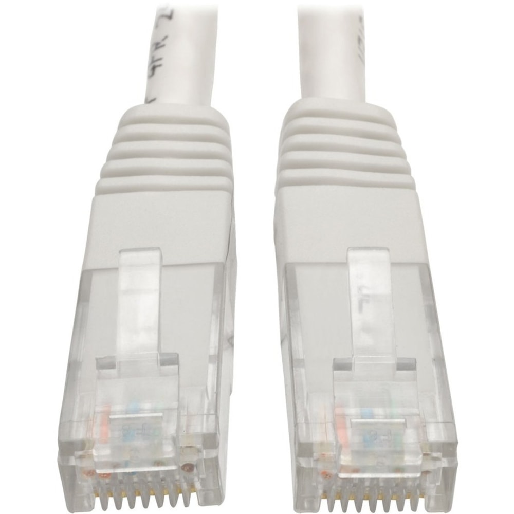 Tripp Lite Cat6 Cat5e Gigabit Molded Patch Cable RJ45 M/M 550MHz White 6ft - 1 x RJ-45 Male Network - Gold Plated Contact - White MPN:N200-006-WH