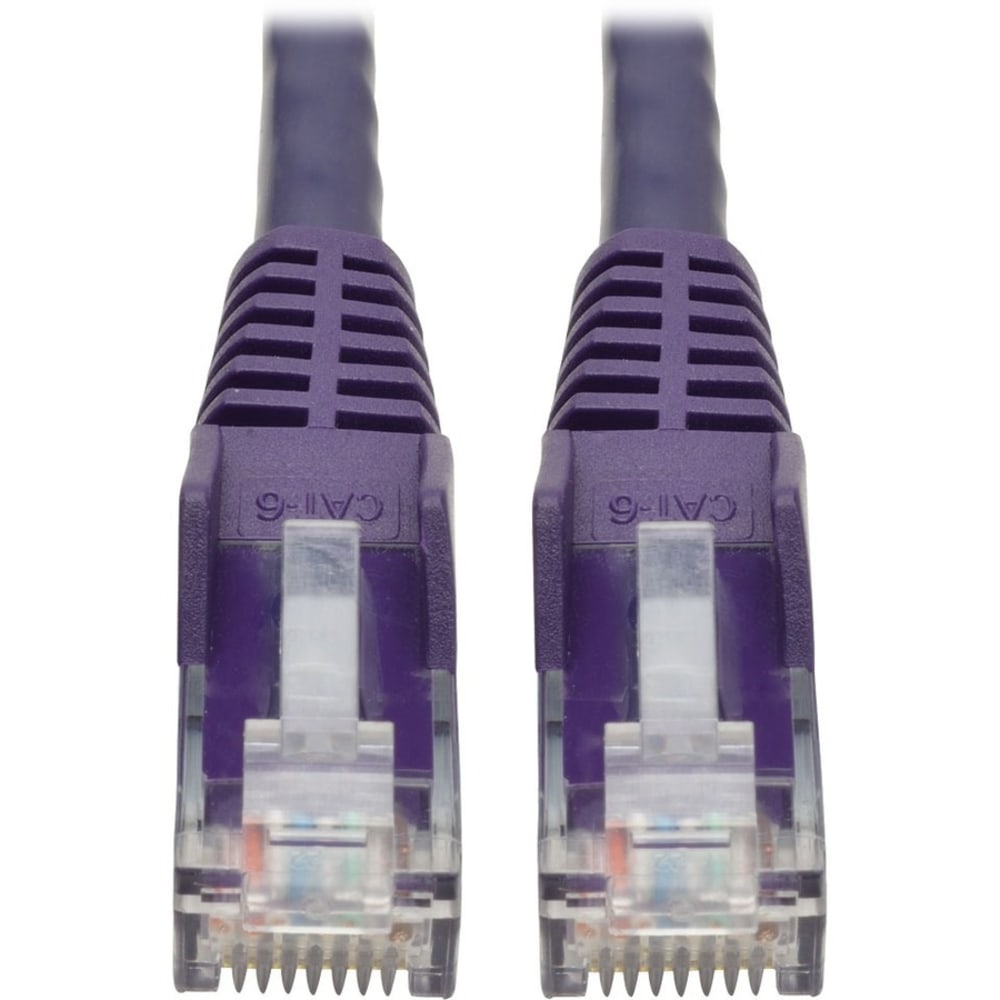 Eaton Tripp Lite Series Cat6 Gigabit Snagless Molded (UTP) Ethernet Cable (RJ45 M/M), PoE, Purple, 1 ft. (0.31 m) - N201001PU MPN:N201-001-PU