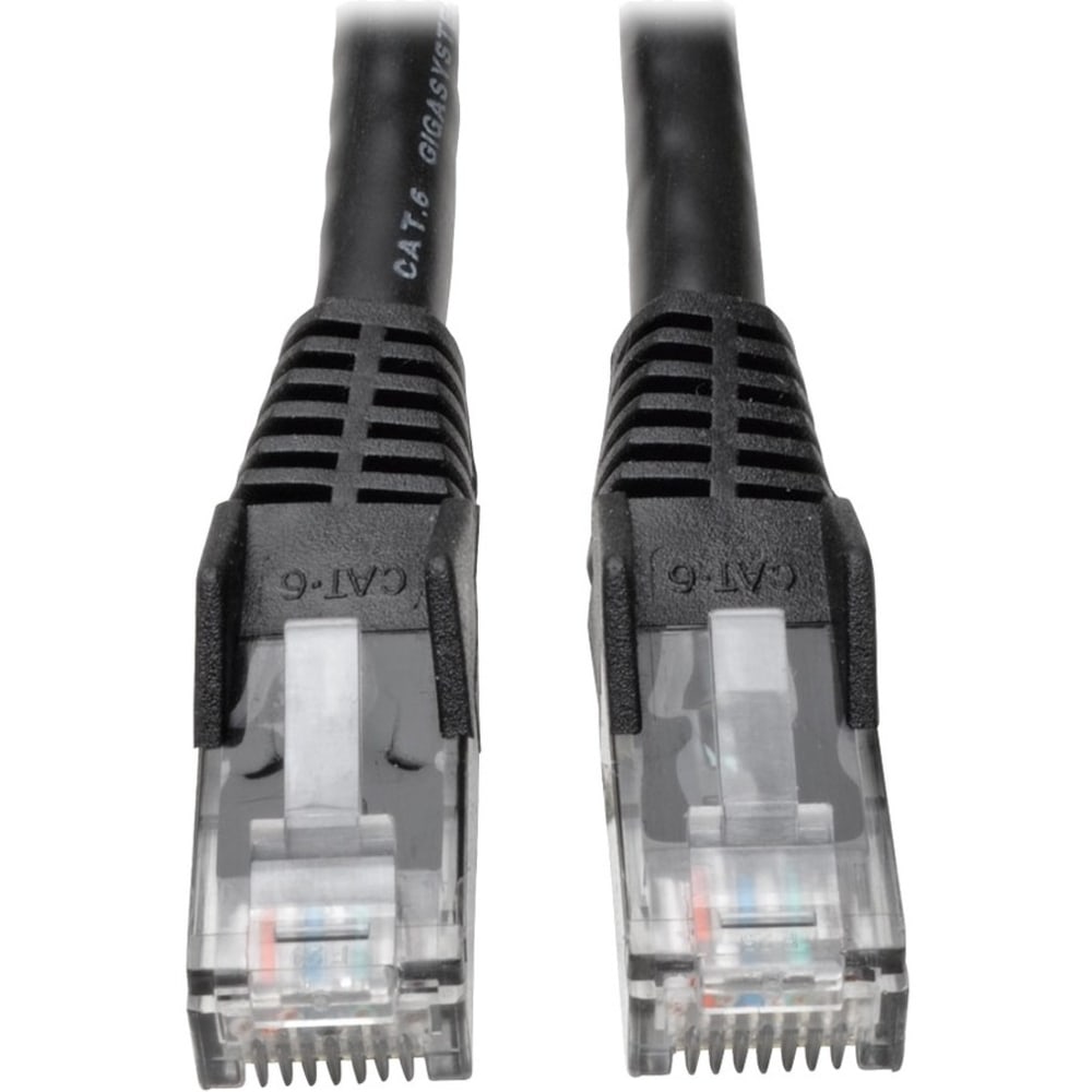 Tripp Lite Cat6 GbE Gigabit Ethernet Snagless Molded Patch Cable UTP Black RJ45 M/M 8ft 8ft - 1x RJ-45 Male Network - N201008BK MPN:N201-008-BK