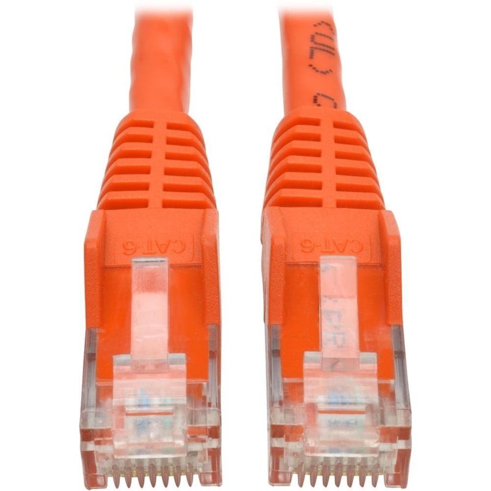 Tripp Lite Cat6 Gigabit Snagless Molded (UTP) Ethernet Cable (RJ45 M/M) PoE Orange 15 ft. (4.57 m) - Category 6 - N201015OR MPN:N201-015-OR