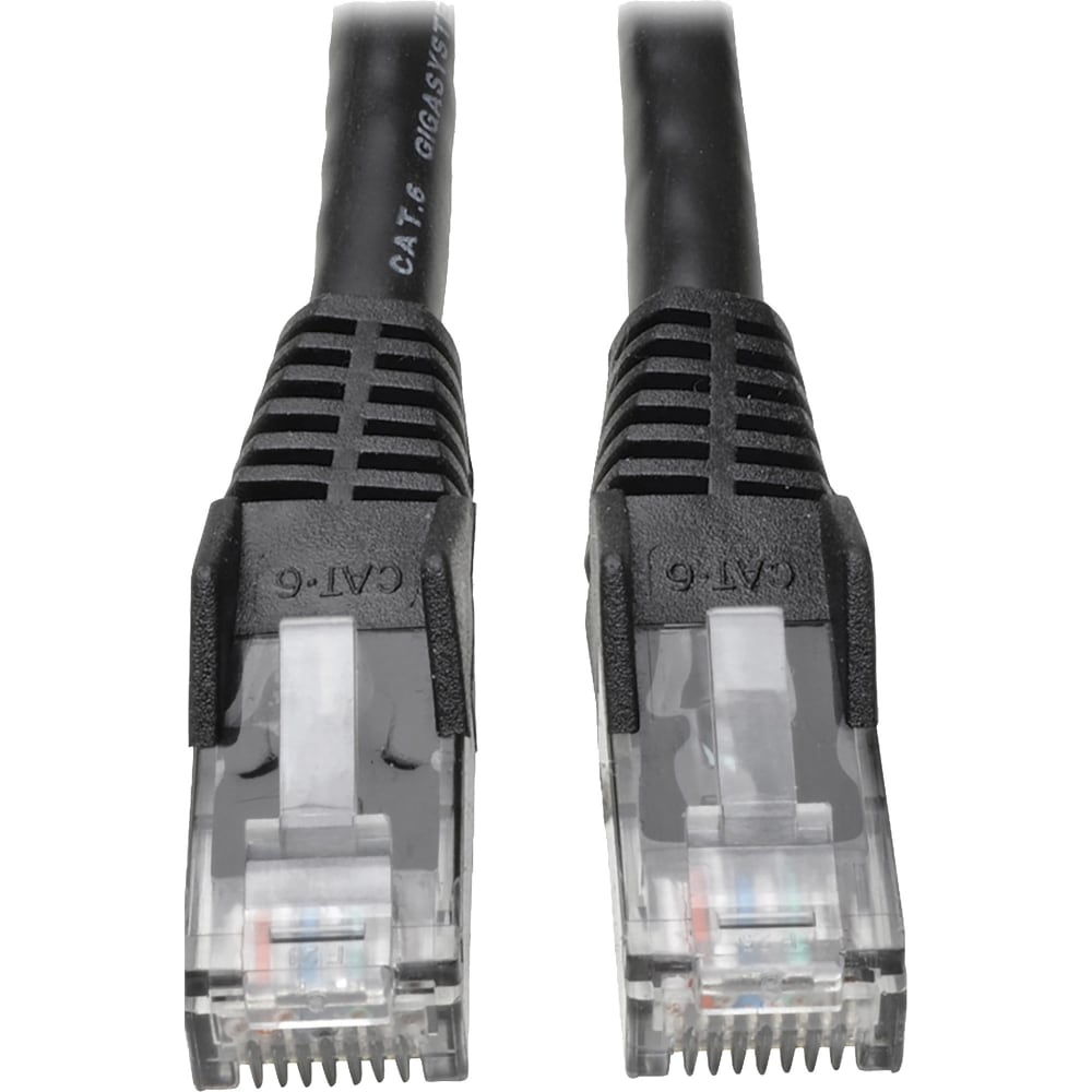 Eaton Tripp Lite Series Cat6 Gigabit Snagless Molded (UTP) Ethernet Cable (RJ45 M/M), PoE, Black, 50 ft. (15.24 m) - N201050BK MPN:N201-050-BK