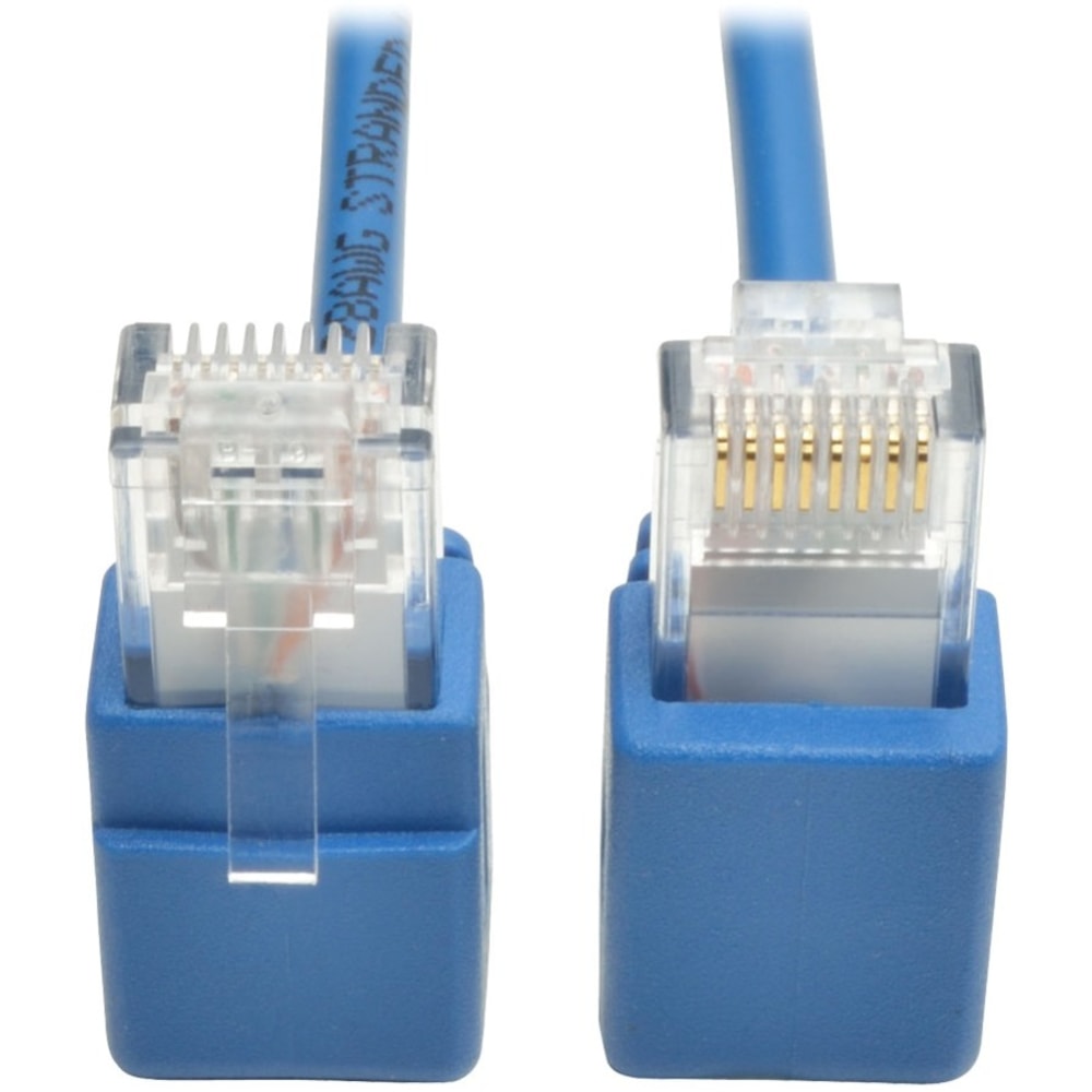 Tripp Lite Right-Angle Cat6 Gigabit Snagless Molded Slim UTP Ethernet Cable (RJ45 M/M) Blue 1 ft. (0.31 m) MPN:N201-SR1-BL