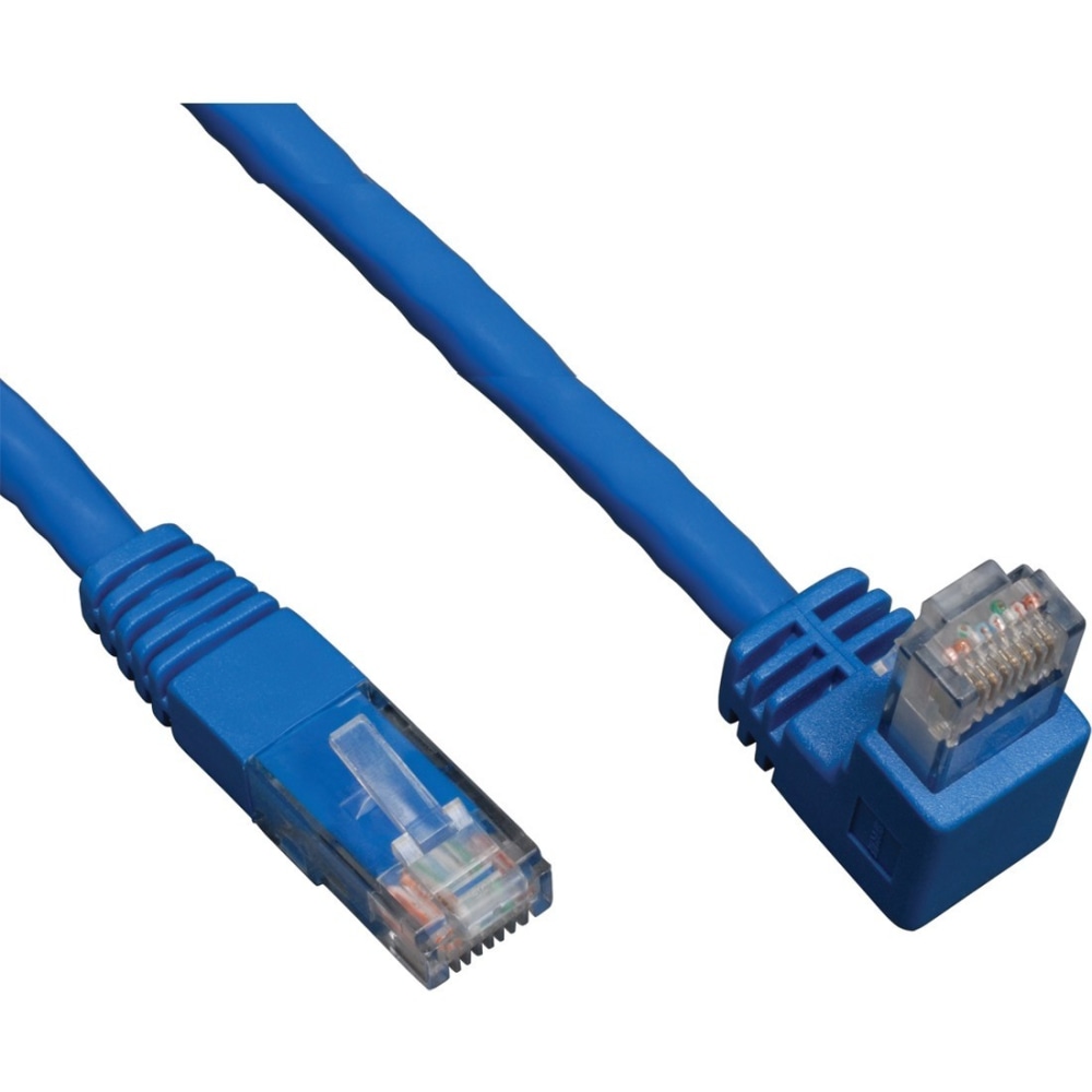 Eaton Tripp Lite Series Down-Angle Cat6 Gigabit Molded UTP Ethernet Cable (RJ45 Right-Angle Down M to RJ45 M), Blue, 3 ft. (0.91 m) - N204003BLDN MPN:N204-003-BL-DN