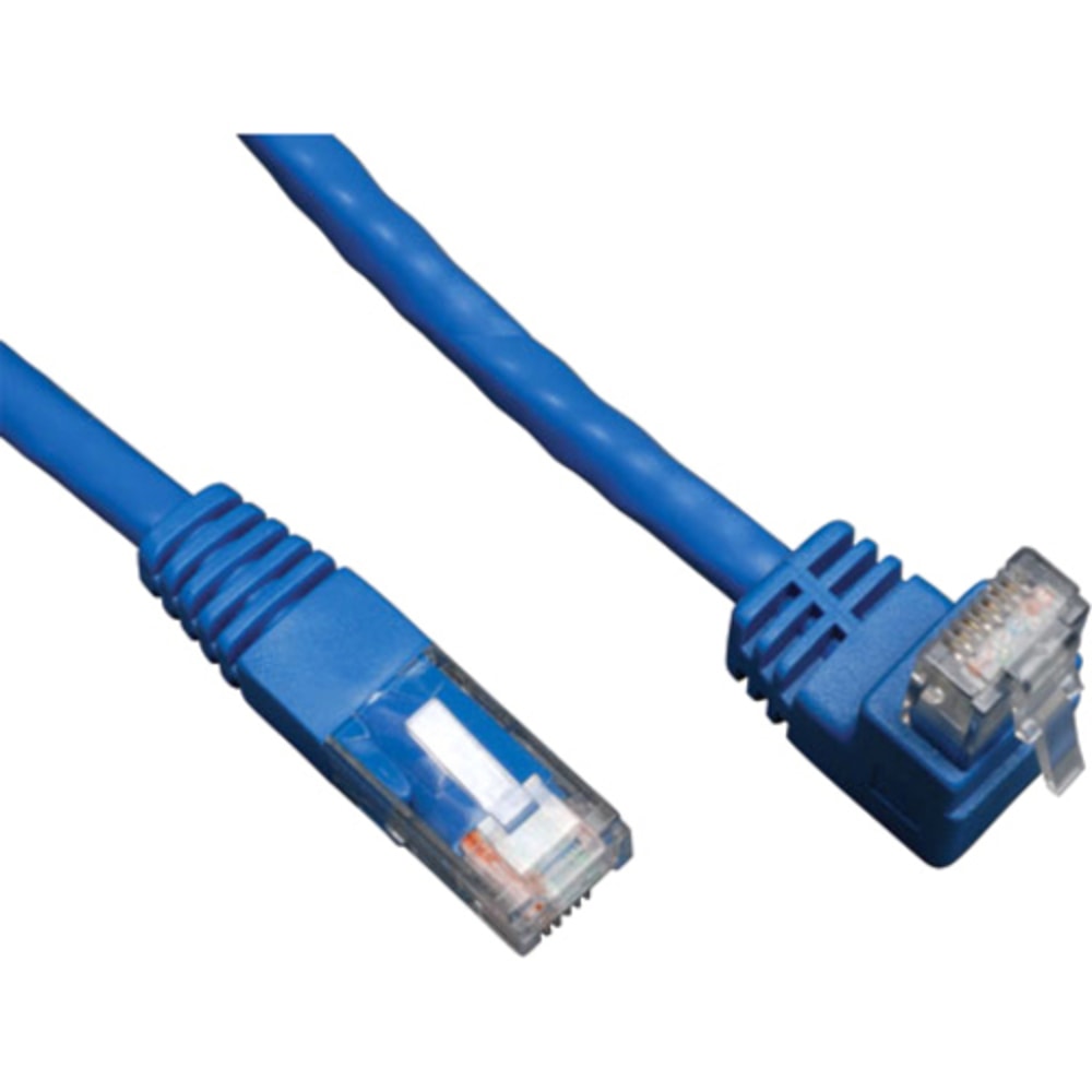 Tripp Lite 3ft Cat6 Gigabit Molded Patch Cable RJ45 Right Angle Up to Straight M/M Blue 3ft - Patch cable - N204003BLUP MPN:N204-003-BL-UP